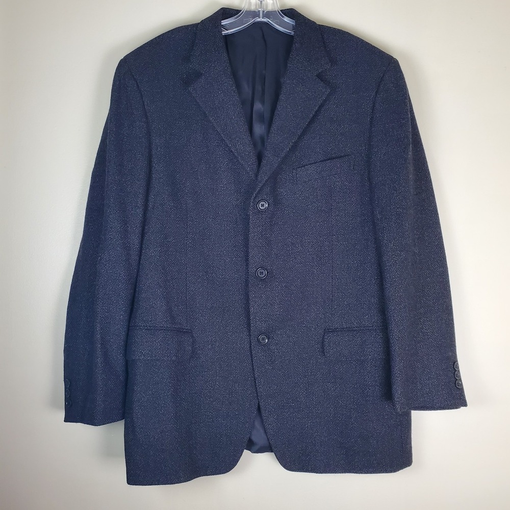 Ermenegildo Zegna Soft Tweed Sport Coat Jacket 52R Wool Cashmere Charcoal Gray